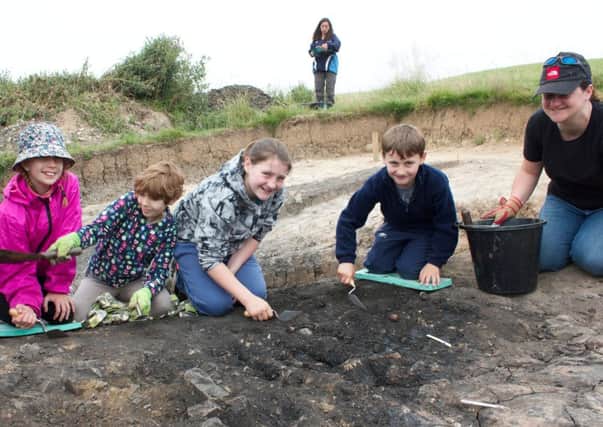 Young archaeologists at Bradford Kaims.