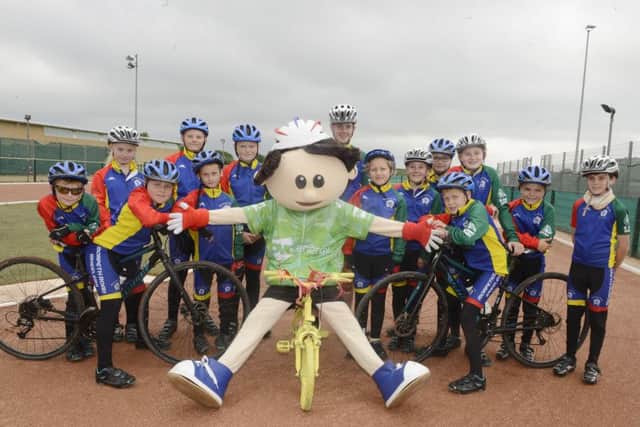 Pupils from Morpeth Road Primary at the launch of the Northumberland route of the Tour of Britain.
 Picture by Jane Coltman.
