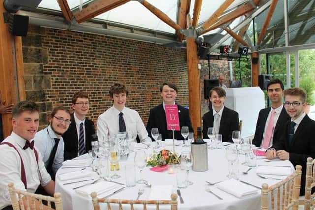 Departing students at the farewell party at The Alnwick Garden pavilion.