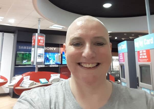 Aileen Davis after her head shave.
