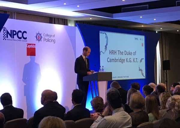 The Duke of Cambridge at the National Mental Health and Policing Conference, in Oxford.
