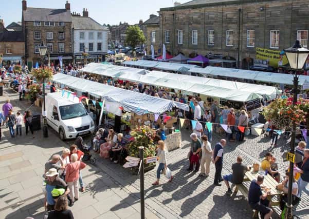 People packed into Alnwick Market Place for the event.