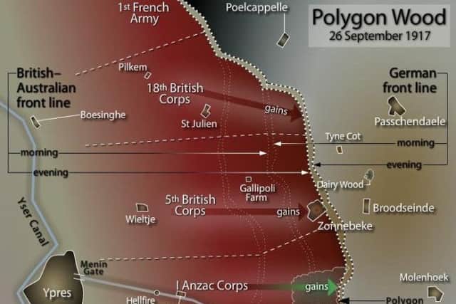 A map showing the Battle of Polygon Wood.