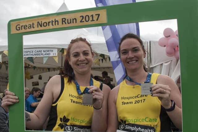 Ellie and Justine, who ran for the hospice.