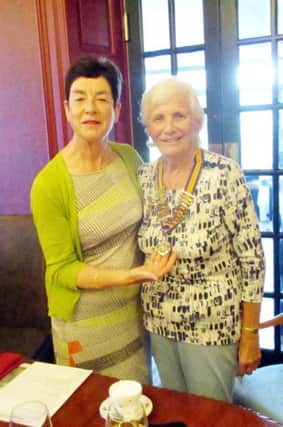Inner Wheel Club of Amble and Warkworth held the annual handover meeting at The Sun Hotel Warkworth. Immediate Past President Mrs Jane Smith handed over the chain of office to Mrs Judith Frisch