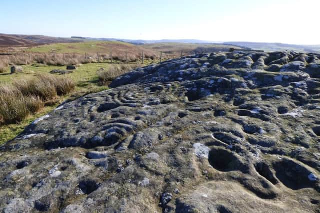 Cup and ring marks at Bewick Hill.