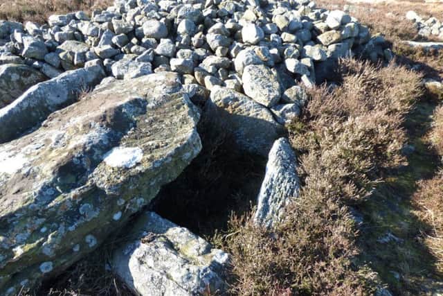 Burial cist at Bewick Hill.