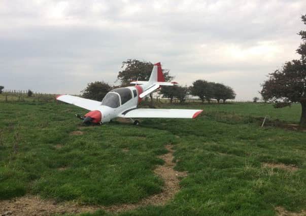 The light aircraft in a field. Picture from @NPRoadPolicing