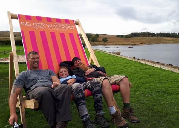 Shaun, Ellie and Derek enjoyed a long walk at Kielder as preparations begin for their coast to coast challenge.