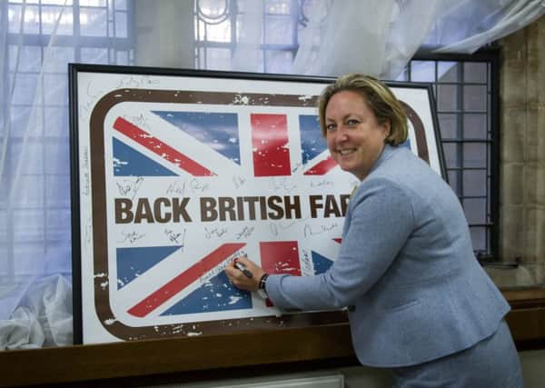 MP Anne-Marie Treveluan shows her support for Back British Farming Day.