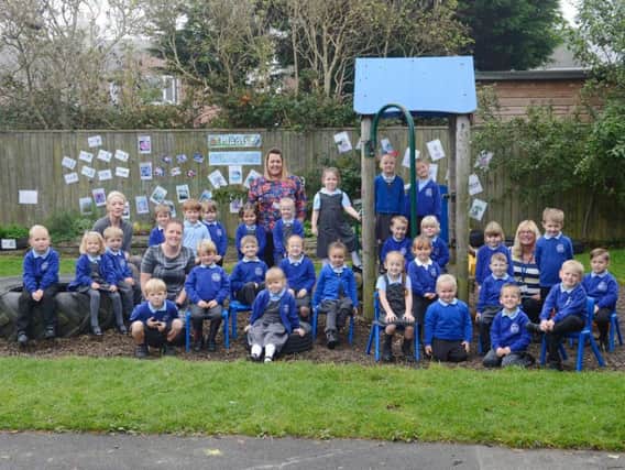 Amble Links First School's new pupils. Pictures by Jane Coltman