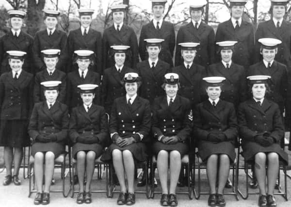 Catherine, during her time at HMS Dauntless, is pictured in March 1967. She is third from the left in the back row.
