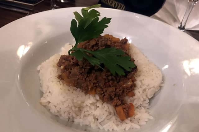 Beef chilli and rice