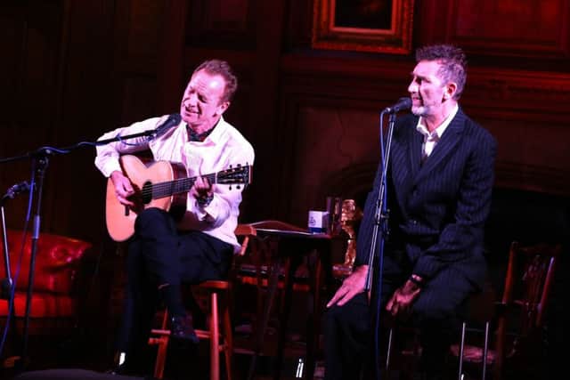 Sting is joined by his friend Jimmy Nail at the Bamburgh Castle gig. Picture by Simon Williams, Crest Photography