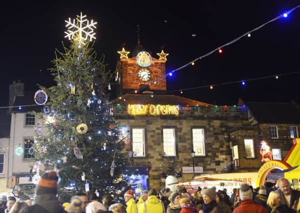 Alnwick's Christmas lights will be switched on tomorrow.