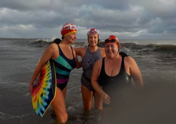 Hardy participants during the open-water swim at Boulmer.