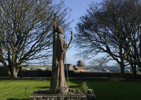 Statue of Saint Aidan on Holy Island 
Picture by Jane Coltman