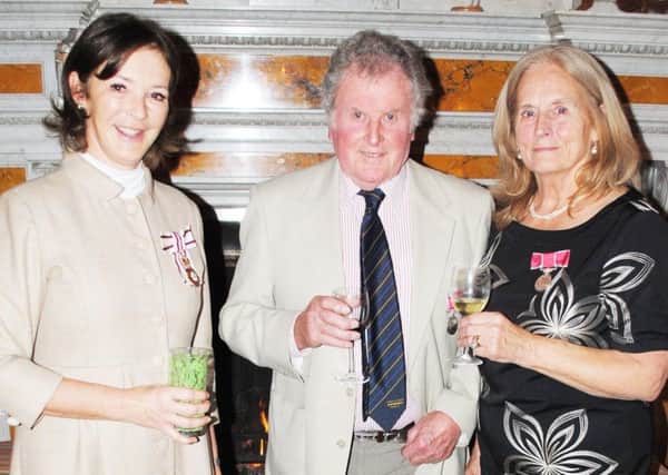 The Duchess of Northumberland with Hugh Tulip and Zoe Frais at the BEM presentation. Picture by Brian Hunt