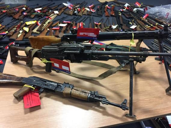 Some of the firearms surrendered to Northumbria Police.