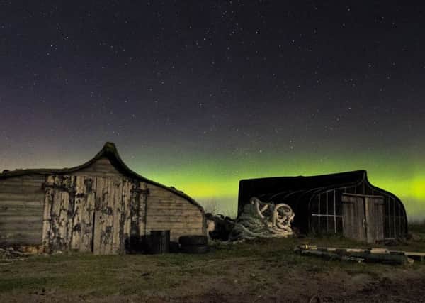 The aurora on Holy Island by Jane Coltman
