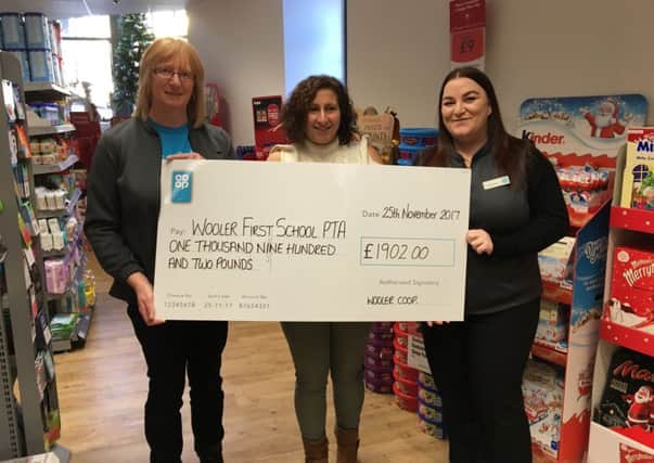 Wooler Store and Wooler First School PTA Alison Moffat (Team Manager), Ellie Bell (Head of PTA) and Kayleigh Davidson (Store Manager).