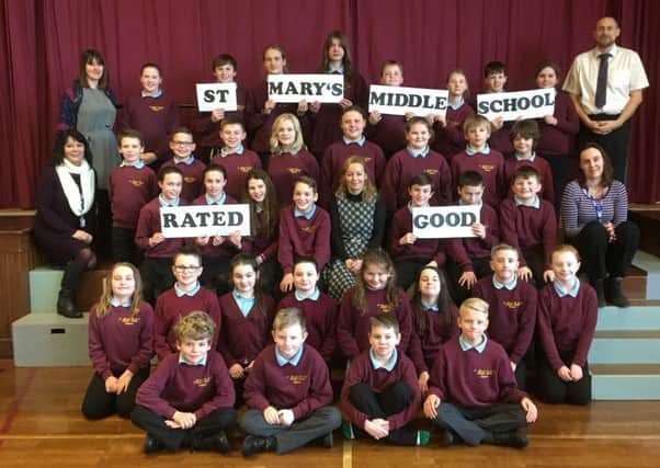 Pupils at St Mary's CofE Middle School in Belford.
