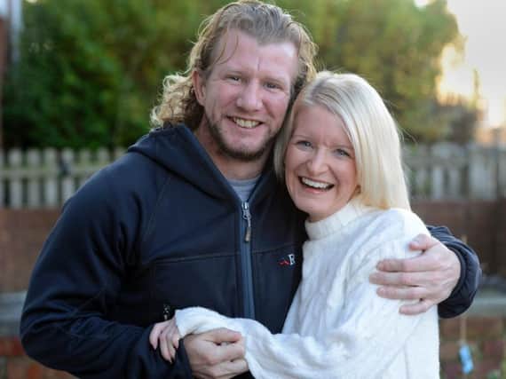 Nick Dunn with his sister Lisa in Ashington. Picture by Jane Coltman.