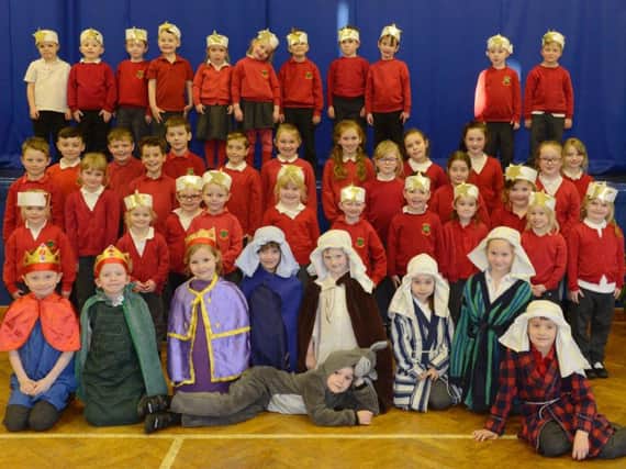 Pupils from Wooler First School who sang Wriggly Nativity and Bobbing Up and Down On A Camel on our video for you. Picture by Jane Coltman