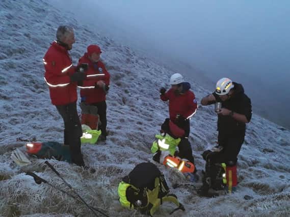 The mountain-rescue team in the College Valley.