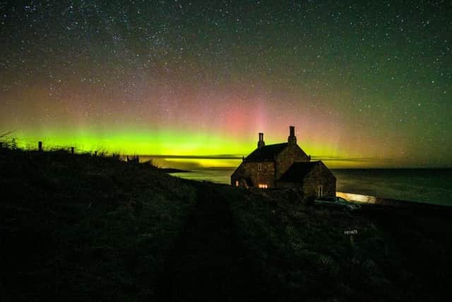 2. The Northern Lights at The Bathing House, Howick, by Lyn Douglas.