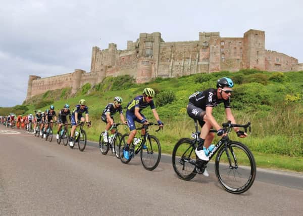 Tour of Britain passes through Bamburgh. Picture by Claire Thorburn.