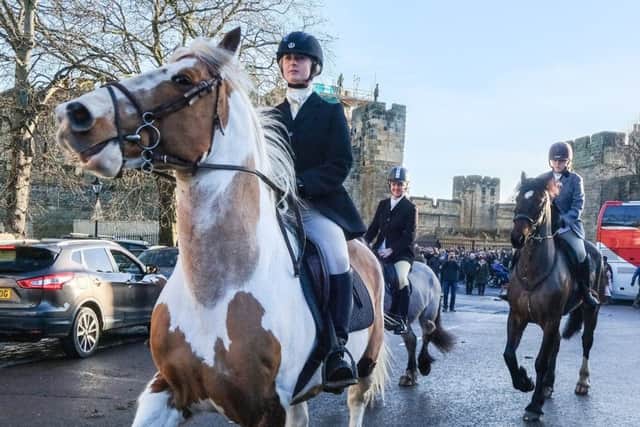 Percy Hunt meet at Alnwick Castle on New Year's Day 2018. Picture by Jane Coltman
