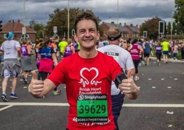 Gary Gleeson did the 2017 Great North Run to raise money for the BHF. Picture by Dan Lake Photography