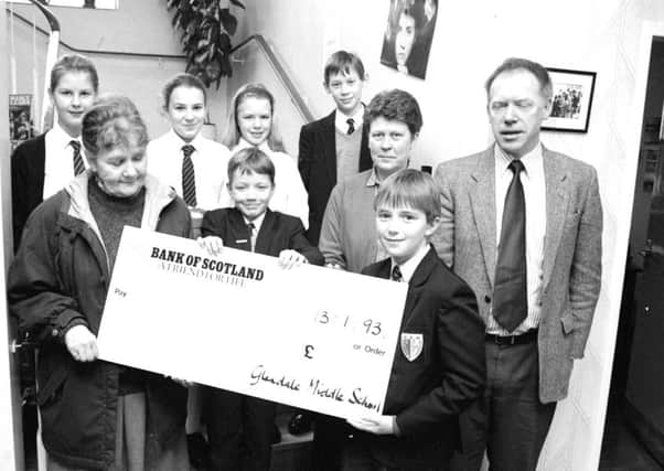 Remember when from 25 years ago, Glendale Middle School, cheque presentation