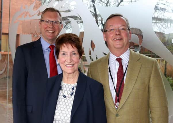 Coun Nick Forbes, leader of Newcastle City Council, Norma Redfearn, Elected Mayor for North Tyneside,  and Coun Peter Jackson, leader of Northumberland County Council.
