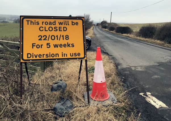 The road out of Lesbury is expected to be closed for two weeks.