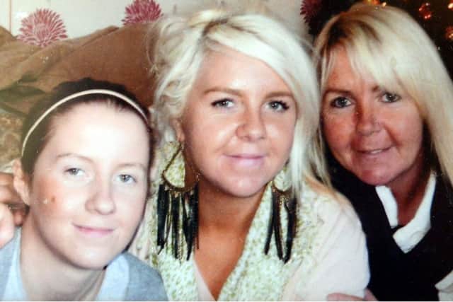 Cassie Hayes, left, with sister Nadine, centre, and mum Tracy, right. Picture: North News & Pictures