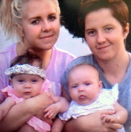 Cassie Hayes, right, holding her daughter Ruby, and Cassie's sister Nadine, with her daughter Daisy. Picture: North News & Pictures