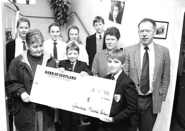 Remember when from 25 years ago, Glendale Middle School, cheque presentation