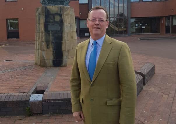 Coun Peter Jackson, leader of Northumberland Conservatives, outside County Hall in Morpeth.