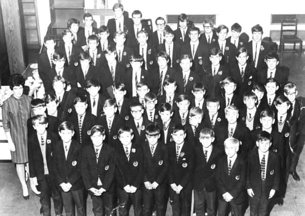 Duke's School choir, Alnwick, in 1967.