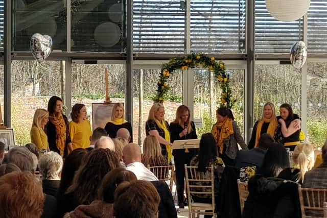 Cassie's colleagues from Southport's Tui travel agent at her celebration of life in the Pavilion at The Alnwick Garden.
