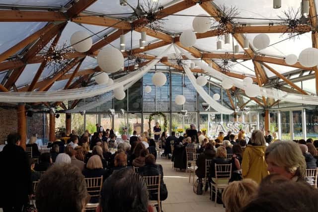 The celebration of the life of Cassie Hayes, in the Pavilion at The Alnwick Garden.