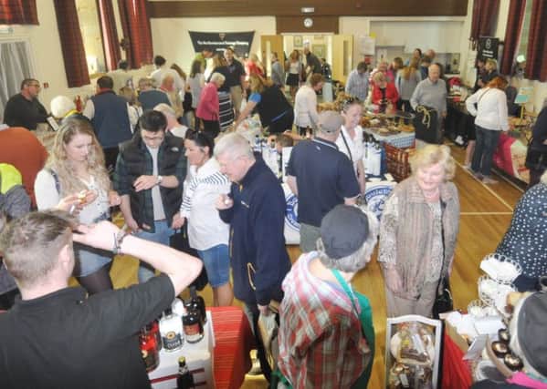 Crowds in the Hindmarsh Hall at Alnmouth Food Fest. Picture by Terry Collinson