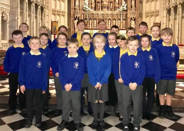 Pupils from St Michael's CofE Primary School in Alnwick at Newcastle Cathedral.