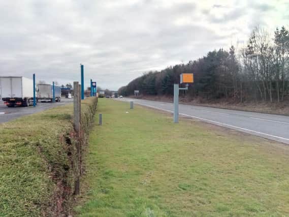 The A1 at Adderstone Services at the northern end of next month's closure.