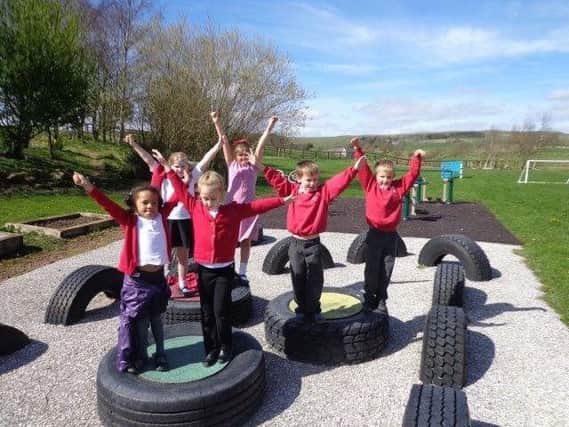 Students at Netherton Northside First School celebrate their Ofsted report last year.