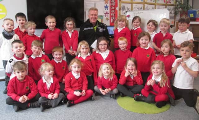 PC Curtis Richie visited Early Years and Year 1 at Wooler First School.