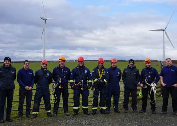 From left: Tony Crombie, David Mahal (both Ventient Energy), Anth Mathias (Fire and Rescue Service), Simon Kelly (Ventient Energy), Mick Corfield, Tony Hardy, Al Hobson (all Fire and Rescue Service), Ricardo Rocha, Russell Hill, Kevin Thomson (all Ventient Energy). Picture by John Cuthbert