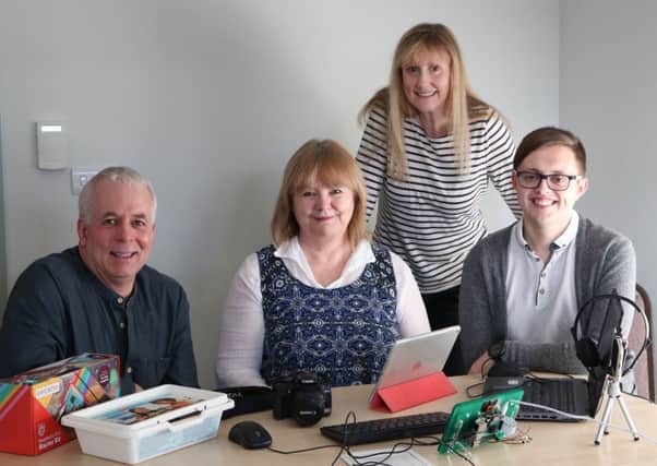 Ivor Rackham, photography tutor; Laura Mathieson, who teaches buying and selling and staying safe online; Anna Williams, from the Amble Development Trust; and Nathan Fuller, from Northumberland County Council's digital team.